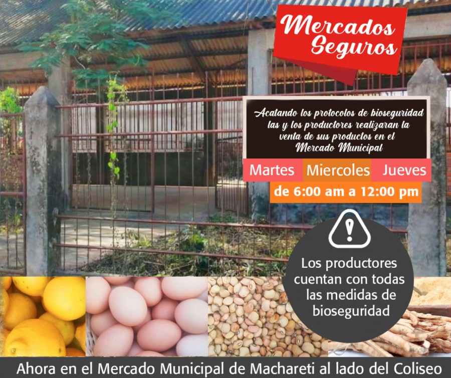 Inicio de actividades comerciales en el Mercado Municipal de Machareti